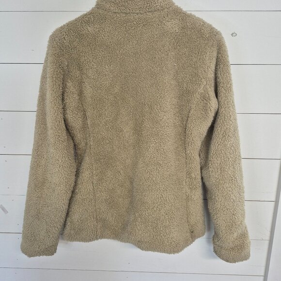Patagonia Womens Tan Fleece Full-Zip Jacket L Soft Warm Wear - Picture 7 of 8